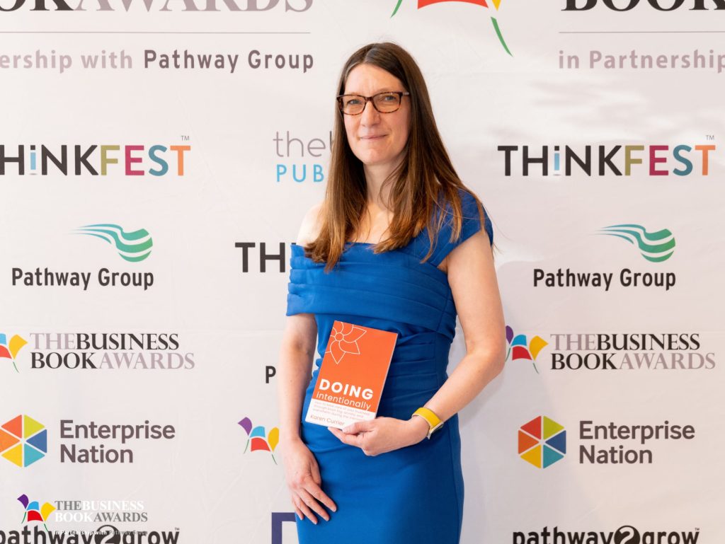 Photo of Karen Currier as a Finalist at The Business Book Awards 2023